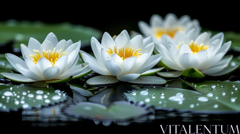Tranquil Water Lilies in a Pond AI Image