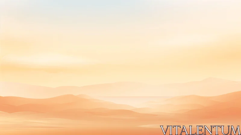 Serenity of Desert Sunset AI Image