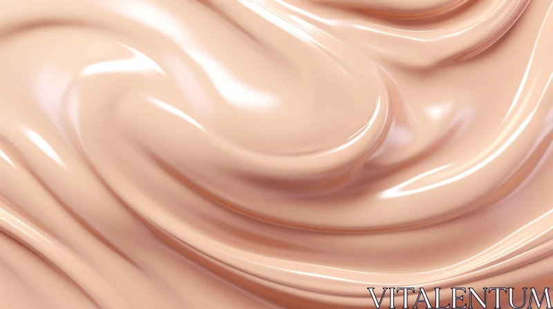Creamy Beige Liquid Foundation Swirling in Vortex AI Image