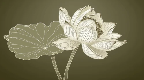 Detailed Lotus Flower Illustration