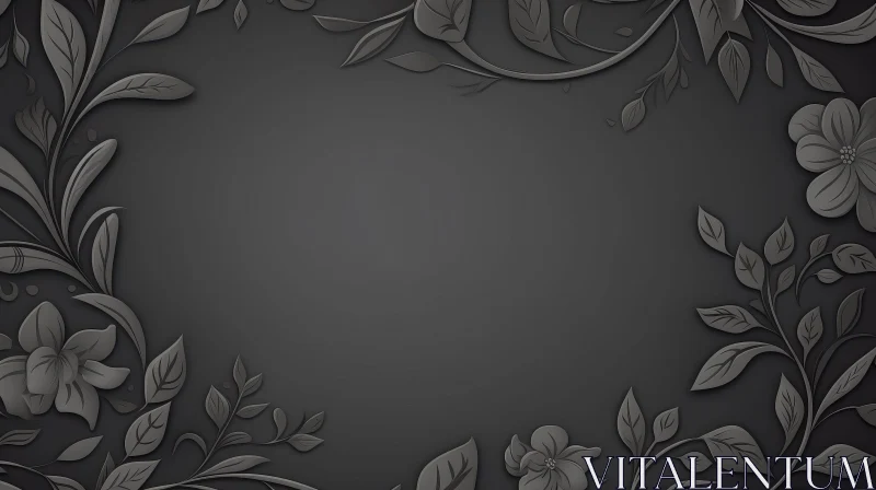 Intricate Black and White Floral Background AI Image