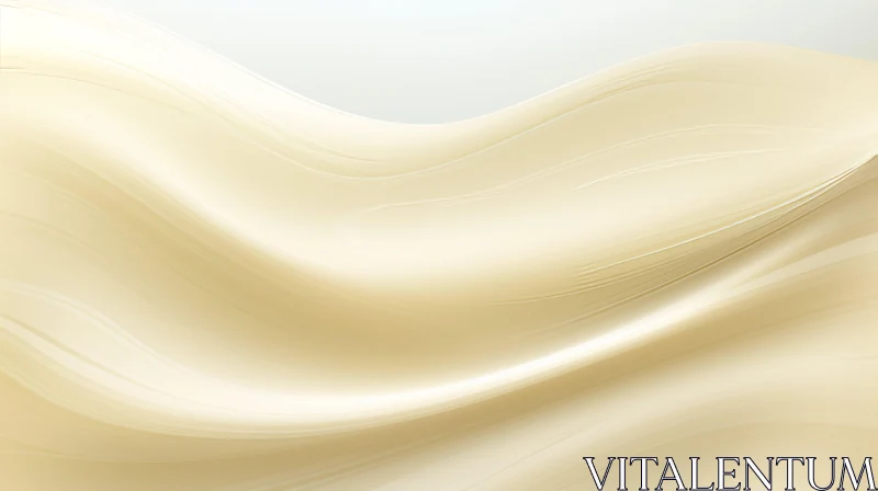 Creamy White Liquid Flowing on Light Yellow Background AI Image