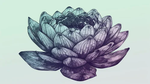 Detailed Lotus Flower Drawing