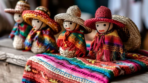 Handmade Dolls in Traditional Mexican Attire