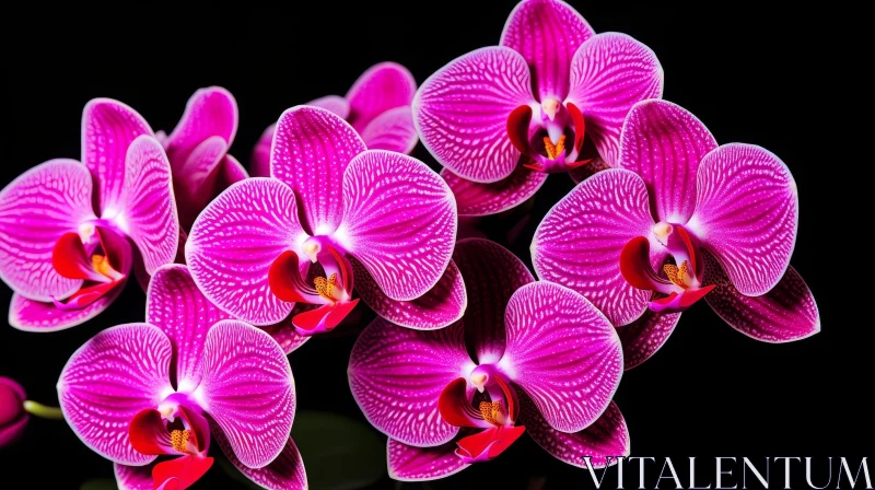 Pink Orchids Close-Up: Beauty in Detail AI Image