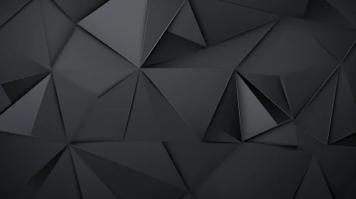 Black Polygonal Surface 3D Rendering with Shadows