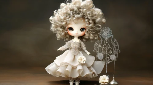 Charming Doll in White Dress