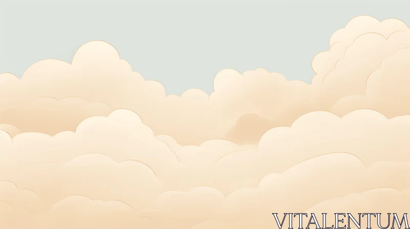 Tranquil Cloudscape Background Art AI Image