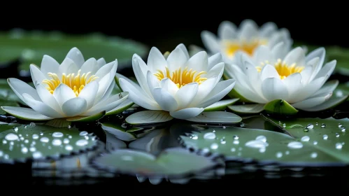 Tranquil Water Lilies in a Pond