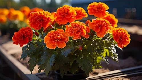 Beautiful Orange Marigold Flowerbed