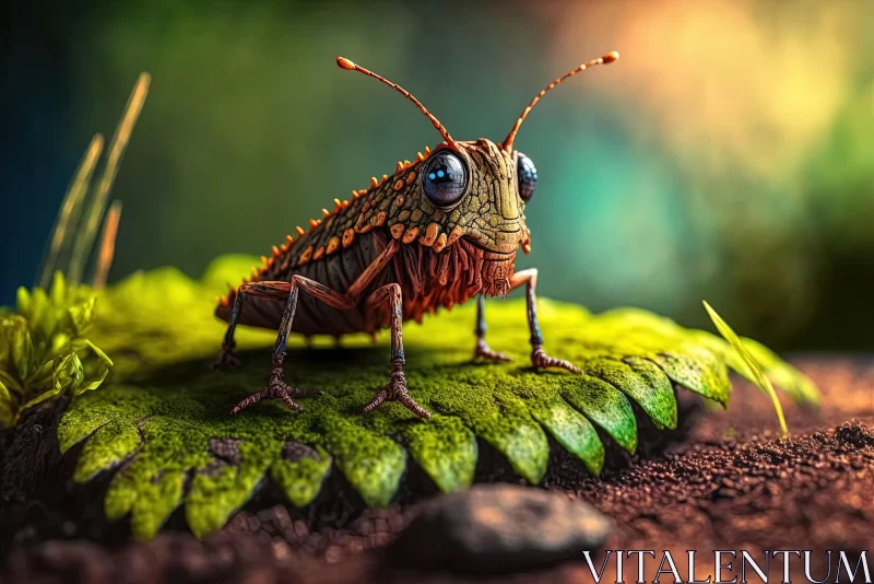Bug on Green Field | Photorealistic Still Life Art AI Image