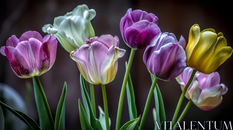 Enchanting Tulip Arrangement Photography AI Image