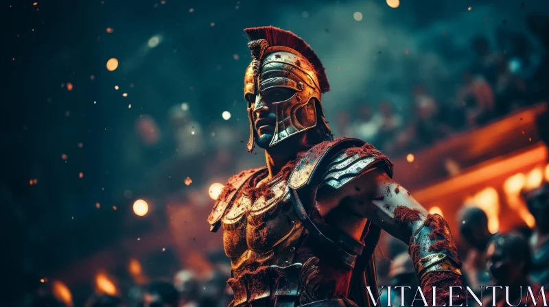 Intense Gladiator Battle - Detailed and Realistic Image AI Image
