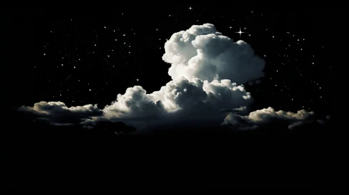 Night Sky with Stars and Clouds