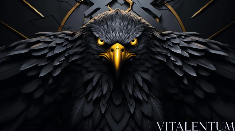Bald Eagle Head 3D Rendering - Symbol of Strength and Freedom AI Image
