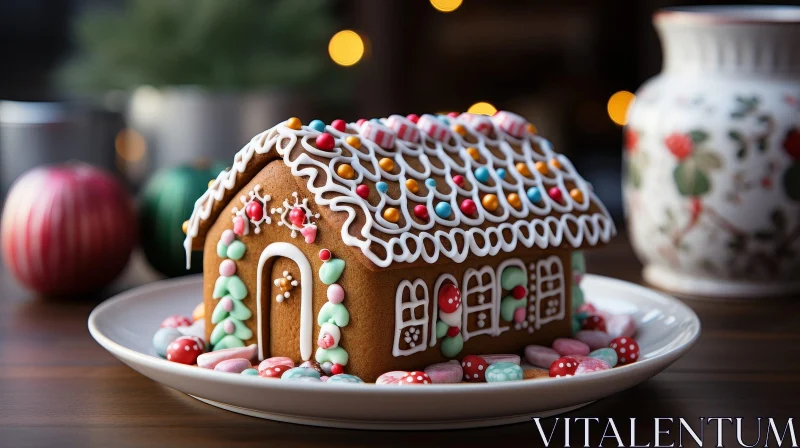 Festive Gingerbread House - Christmas Decor AI Image