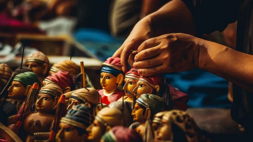 Traditional Indian Puppet and Hand Detail