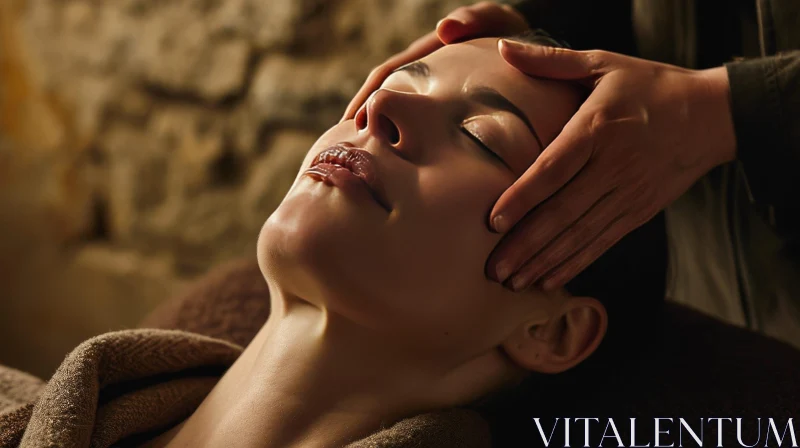 Tranquil Facial Massage: Serene Beauty Moment AI Image