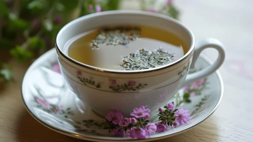 Elegant Floral Tea Cup on Saucer