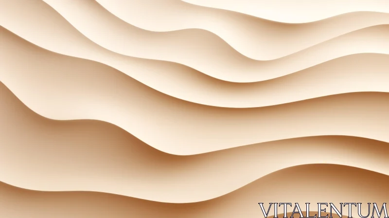 Warm Beige and Cream 3D Wavy Surface Texture AI Image
