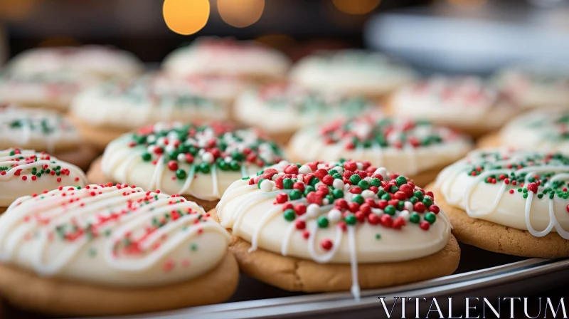 Festive Christmas Cookies Plate AI Image