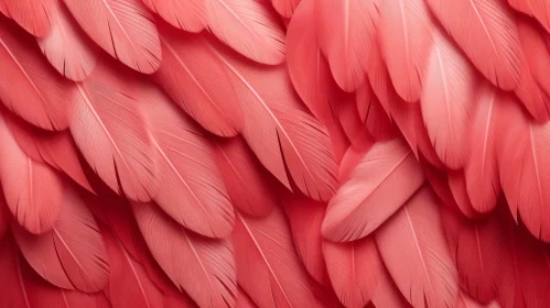 Pink Flamingo Feathers Close-Up