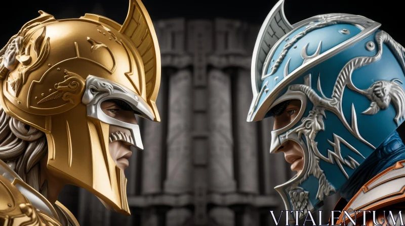 AI ART Ancient Greek Warriors Battle in Close-Up