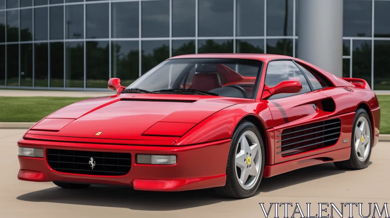 Captivating Red Sports Car: 1992 Ferrari M828 | Photorealistic Design AI Image