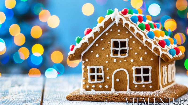Christmas Gingerbread House Decoration AI Image