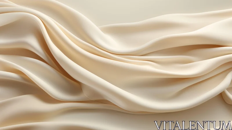 Cream Silk Fabric Close-Up | Elegant Draping | Background or Print AI Image