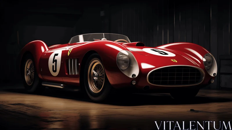 Vintage Red and Black Sports Car: A Timeless Beauty AI Image