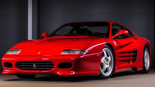 Captivating Red Sports Car in Industrial Setting - Vaporwave Aesthetics
