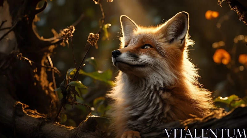 Enchanting Red Fox Portrait in Forest AI Image