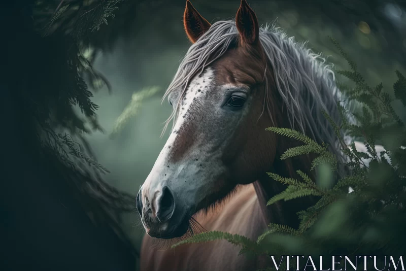 Majestic Horse in a Fantasy Forest | Realistic Artwork AI Image