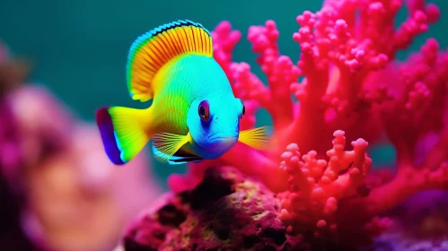 Colorful Fish Swimming in Pink Coral