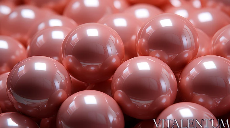 AI ART Pink Glossy Balls Close-Up