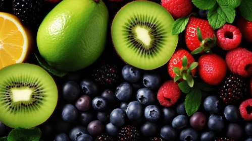 Colorful Fresh Fruits Close-Up