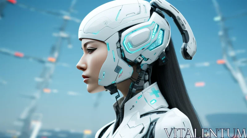 Futuristic Helmet Portrait AI Image