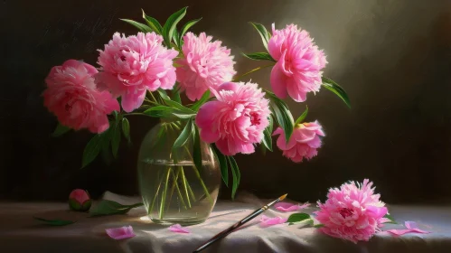 Pink Peonies Still Life