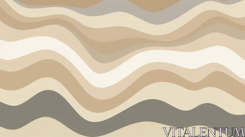 Abstract Beige and Gray Wavy Pattern Illustration AI Image