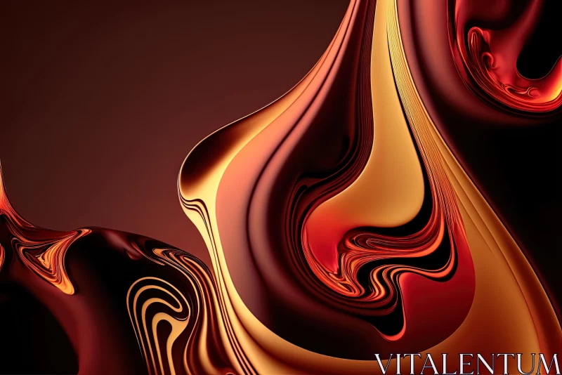 AI ART Abstract Orange and Black Fluid Design | Surrealistic Artwork