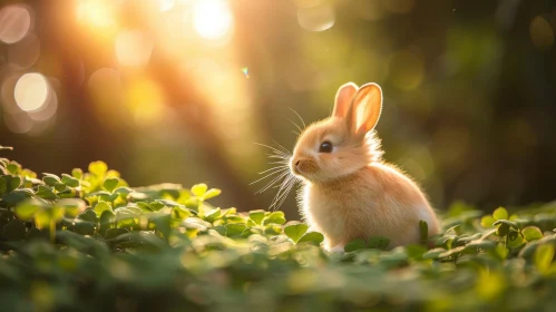 Brown Rabbit in Green Field: A Captivating Nature Scene