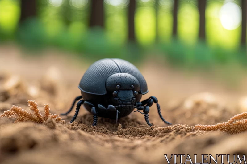 Captivating Toy-Like Beetle in Nature | Macro Photography AI Image