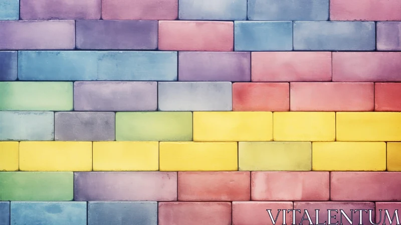 AI ART Colorful Brick Wall Texture - Unique Perspective