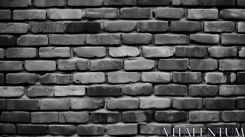 Dark Gray Brick Wall Texture Photo AI Image