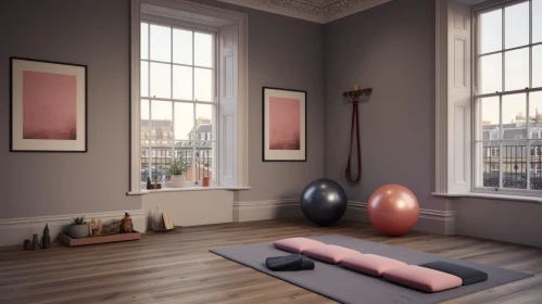 Peaceful Yoga Studio 3D Rendering