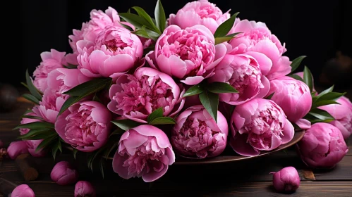 Pink Peonies Still Life Composition