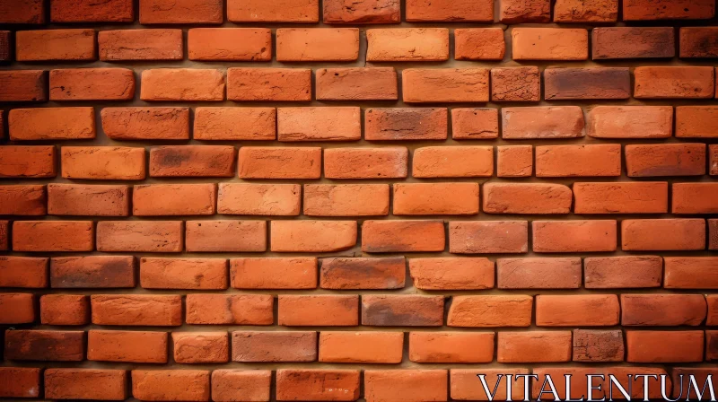 Red Brick Wall Pattern with Gray Mortar AI Image