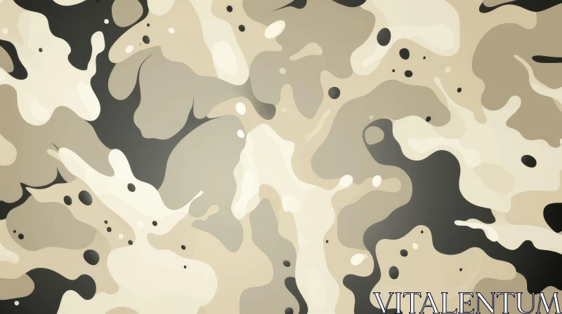 Camouflage Pattern - Seamless Brown, Dark Brown, Black Spots AI Image