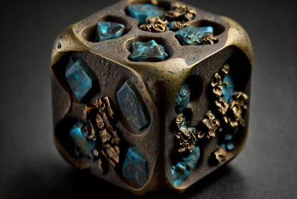 Mesmerizing Blue and Bronze Crystal Piece Inspired by Western Zhou Dynasty | Handcrafted Art